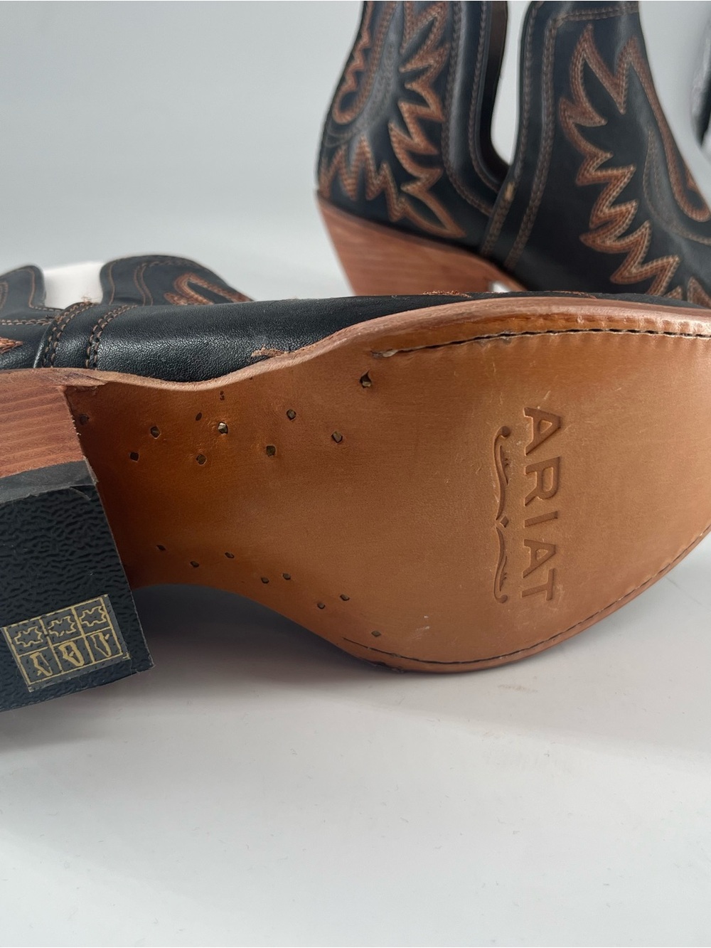 Ariat Black and Brown Western Cutout Ankle Booties - Picture 3 of 5